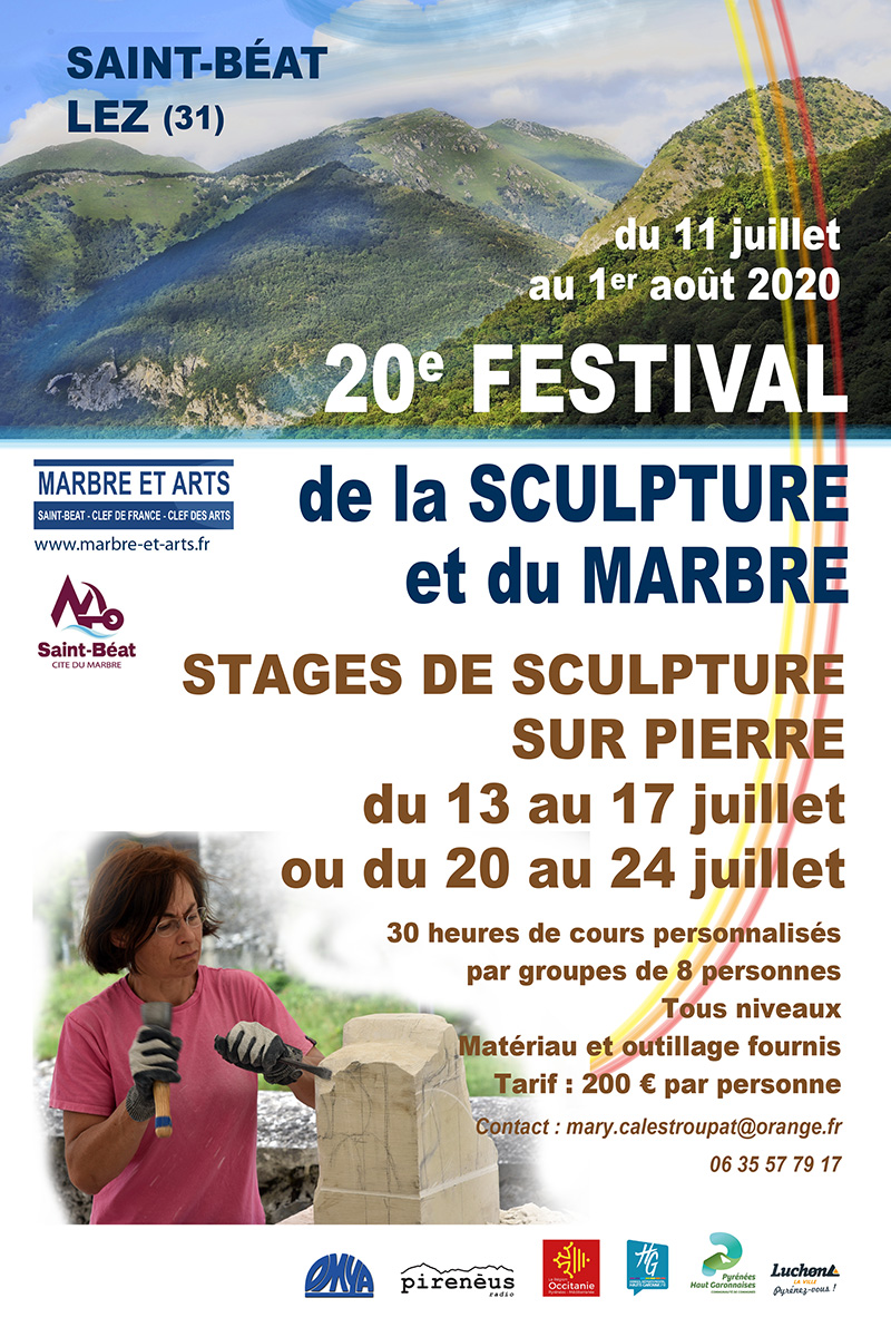 Festival de la sculpture et du marbre de Saint-Béat du 11 juillet au 1er aout 2020.