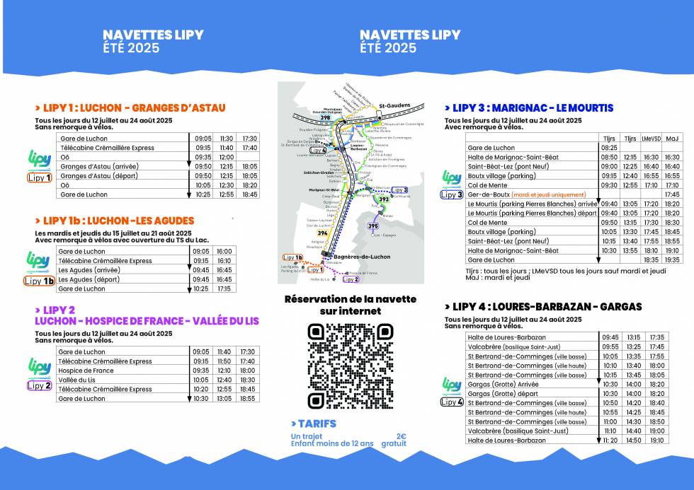 Horaires navette Lipy 2025