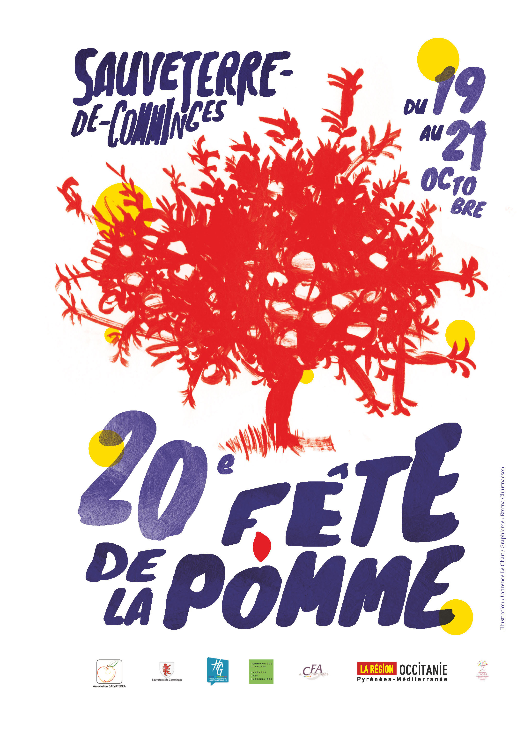 Affiche de la 20eme fête de la pomme à Sauveterre de Comminges